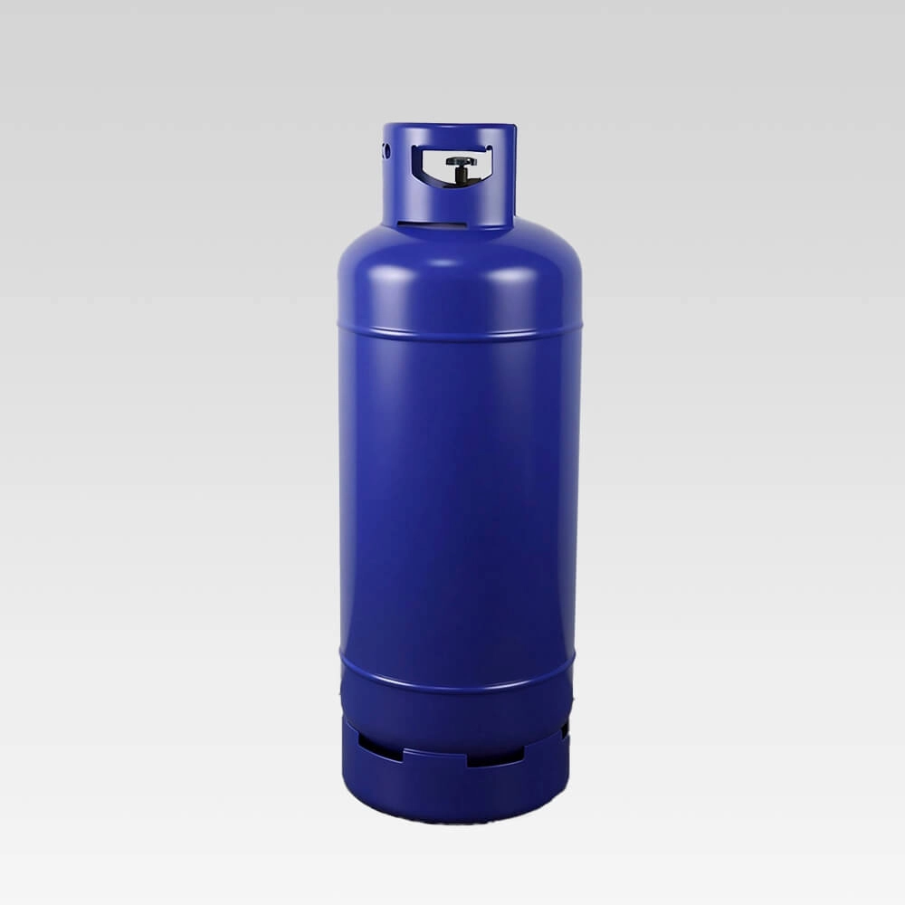 45kg steel LPG cylinder for commercial cooking, 1200 mm high and 380 mm in diameter