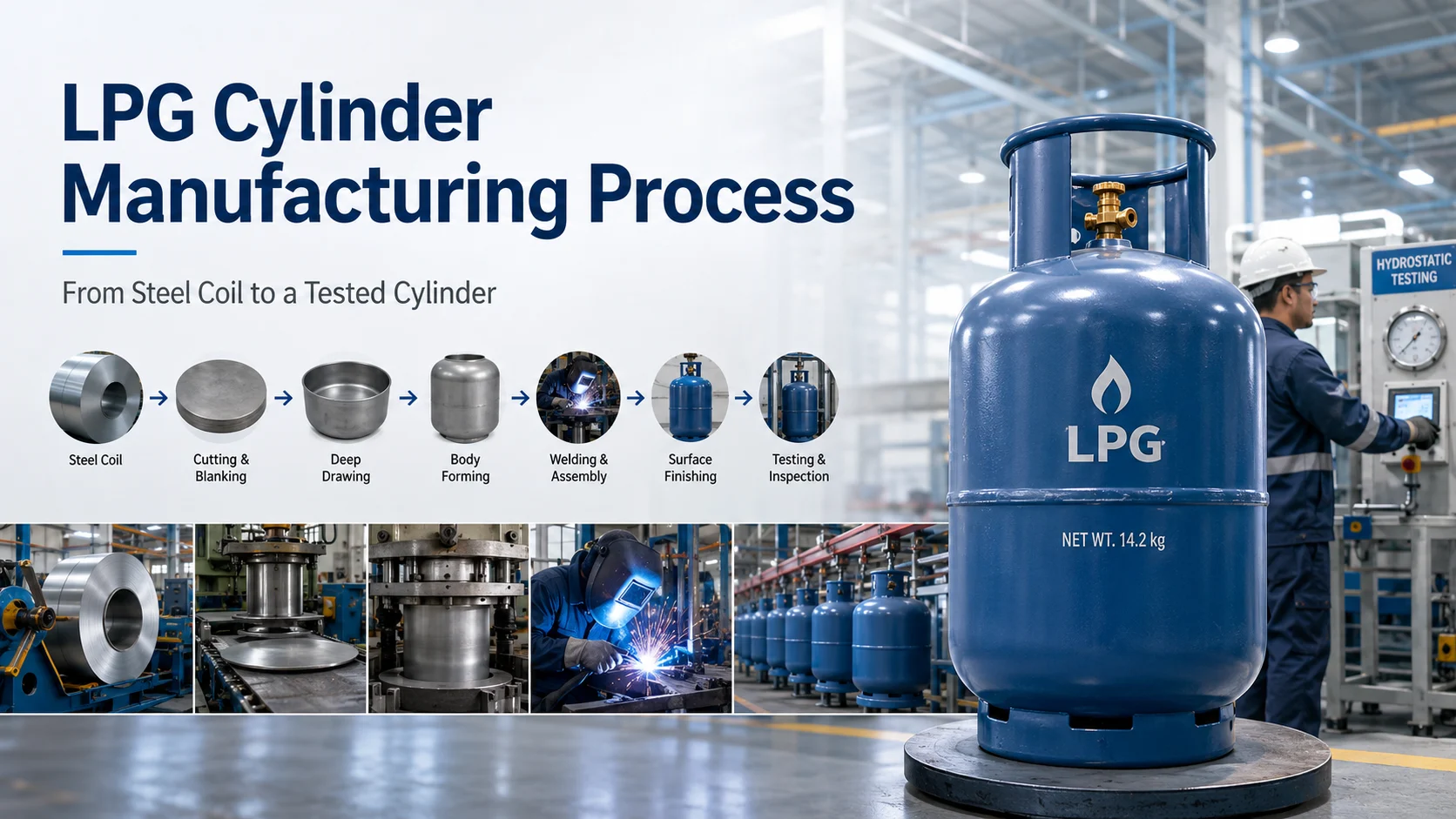 LPG Cylinder Manufacturing Process From Steel Coil to a Tested Cylinder