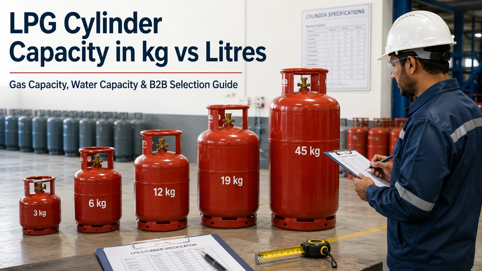 LPG Cylinder Capacity in kg vs Litres Gas Capacity, Water Capacity & B2B Selection Guide