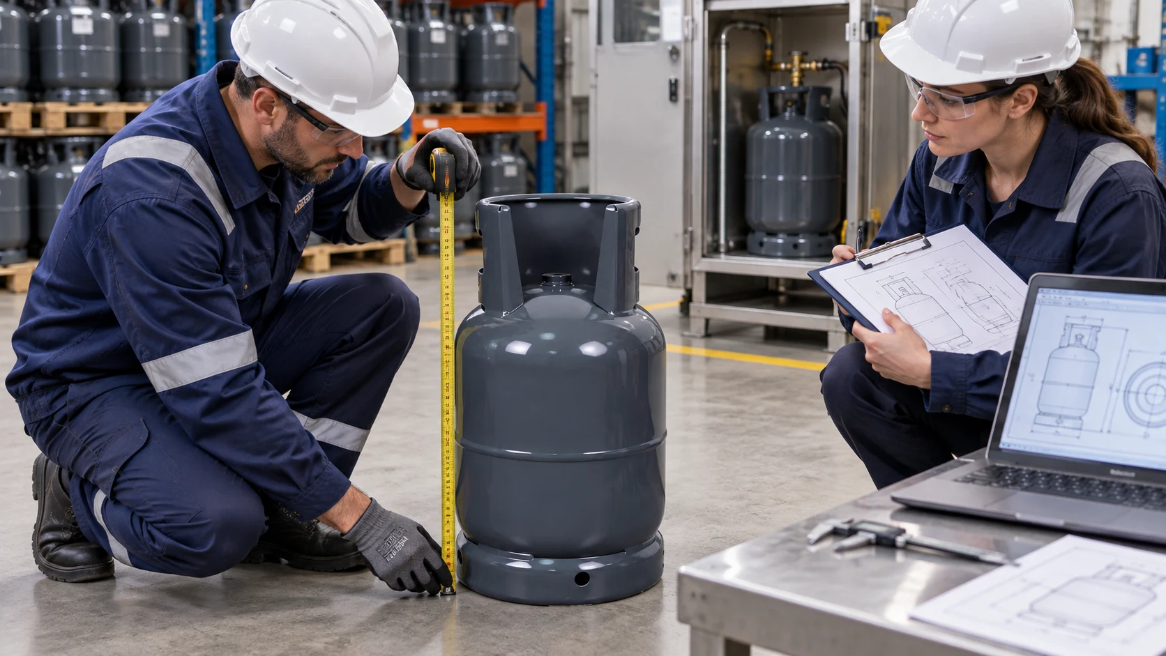 LPG cylinder compatibility inspection before a replacement order